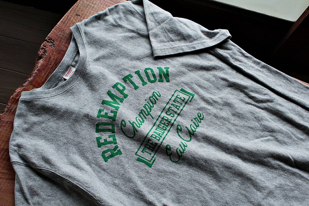 DENIME/ドゥニーム★/ リヴァースウィーブ半袖TシャツL 杢グレー★RESOLUTEリゾルト★美品★REDEMPTION★45RPM拍卖