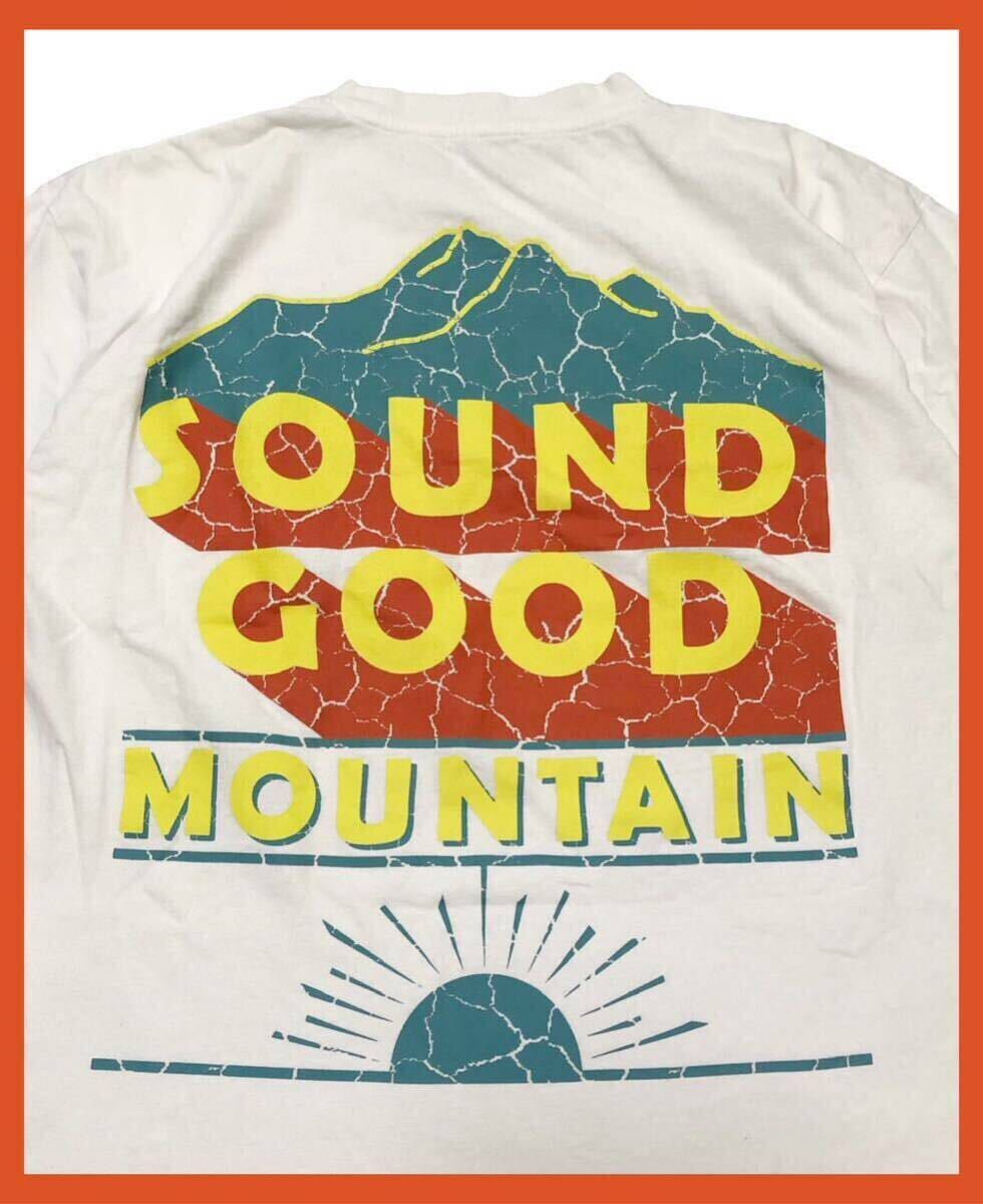 2222●JOHNBULL ジョンブル●SOUND GOOD MOUNTAINプリント コットン 半袖 Tシャツ ホワイト L拍卖