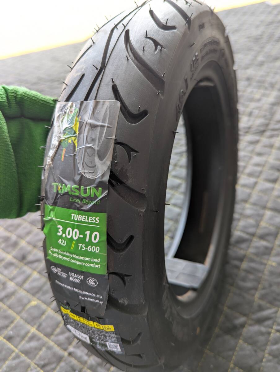 新品タイヤ! TIMSUN ティムソン TS660 3.00-10 42J TL 1本 フロント/リア TS-660 10インチ バイク(NH倉庫:管理060)拍卖