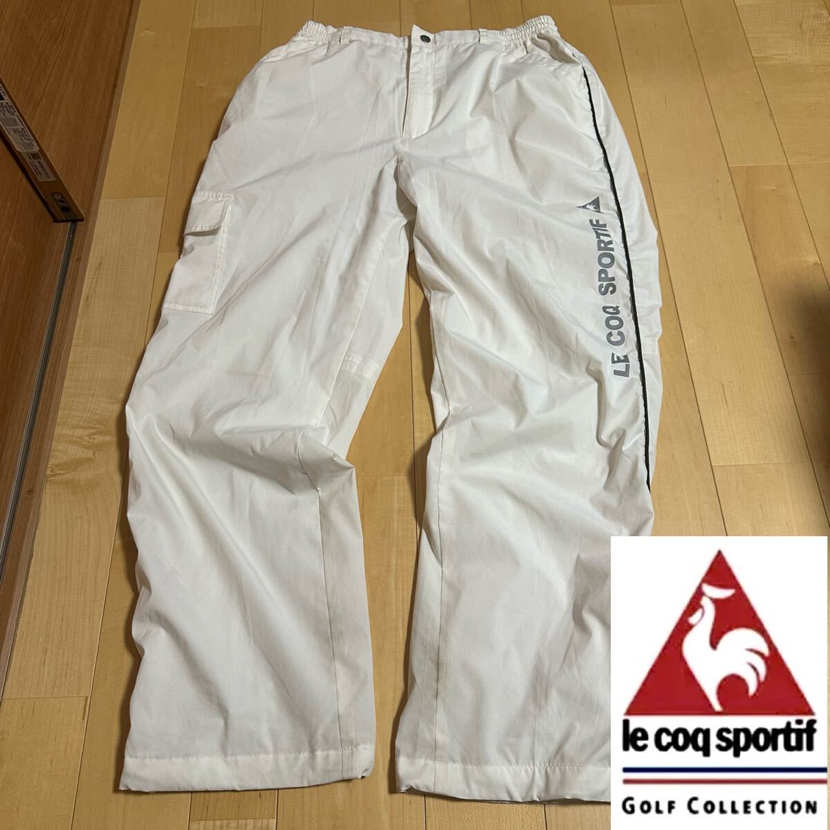 ルコックゴルフM★トレッチパンツ メンズ サイズM ウエスト74〜86 中メッシュ プリントロゴ 高級ゴルフブランド拍卖