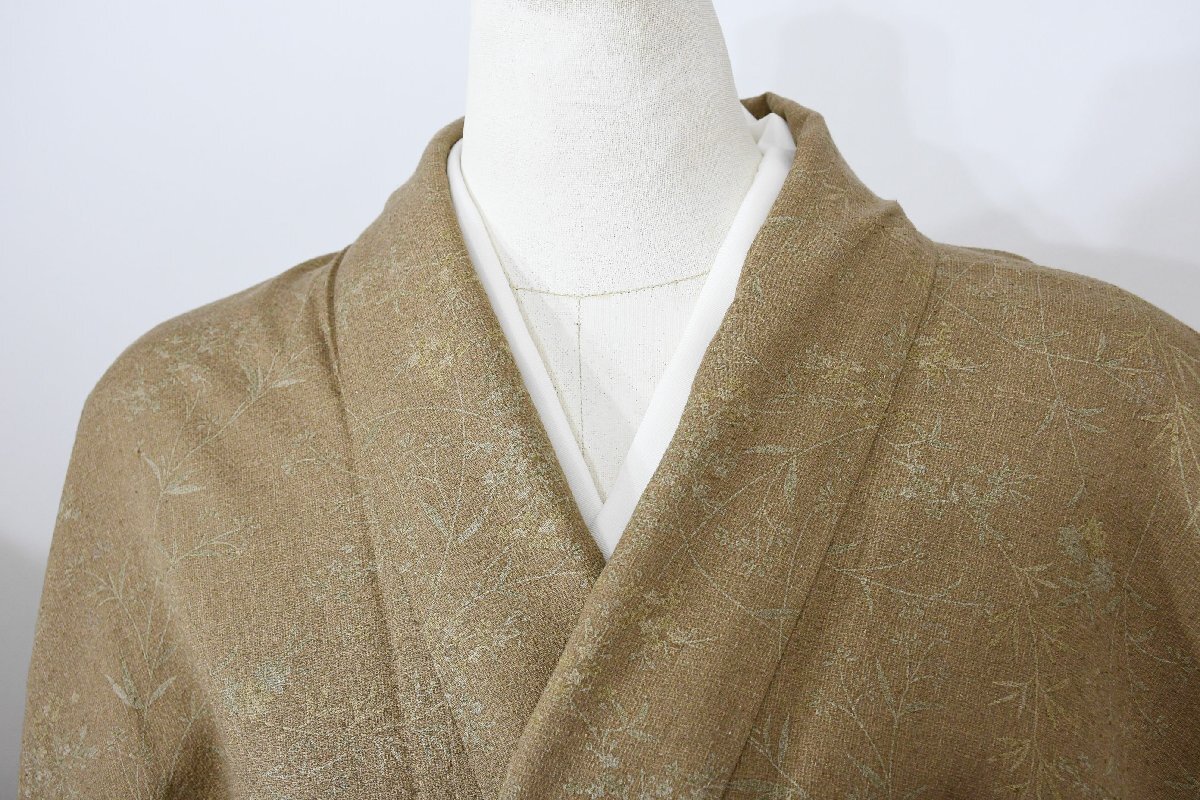 小紋 着物 袷 花 唐花文様 身丈153cm 裄丈63cm ★ kb-6762 桜庭呉服店拍卖