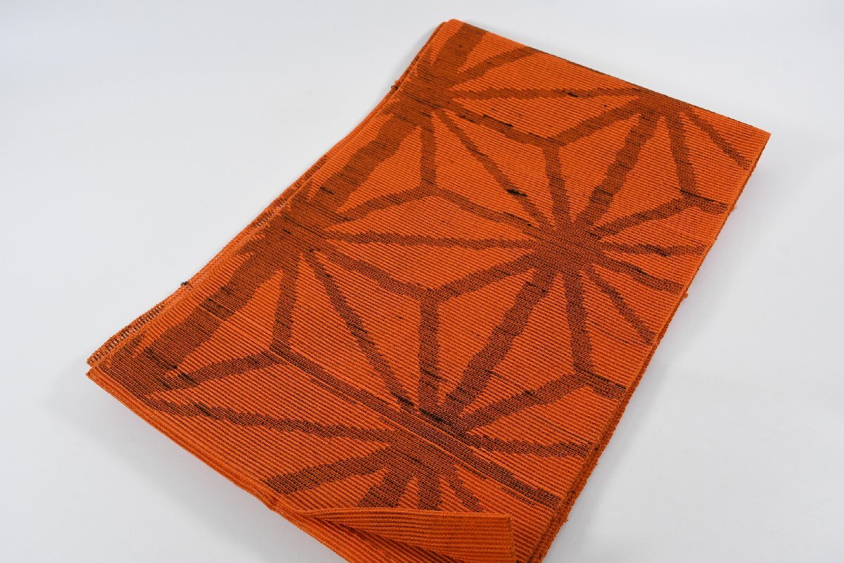 袋名古屋帯 夏帯 麻の葉 化繊 帯丈370cm ★着物屋 ne-15268 桜庭呉服店拍卖