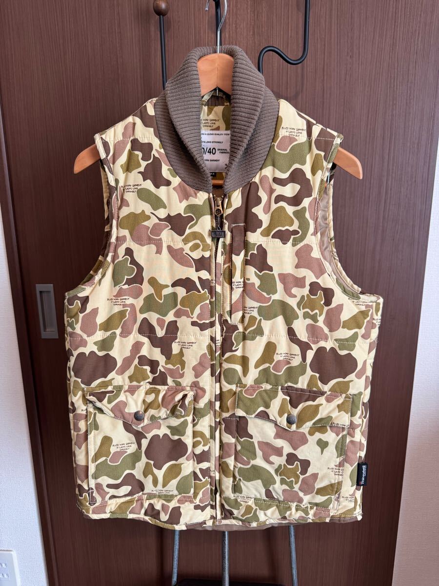 BLUCO カモフラージュ Mサイズ ダウンベスト拍卖