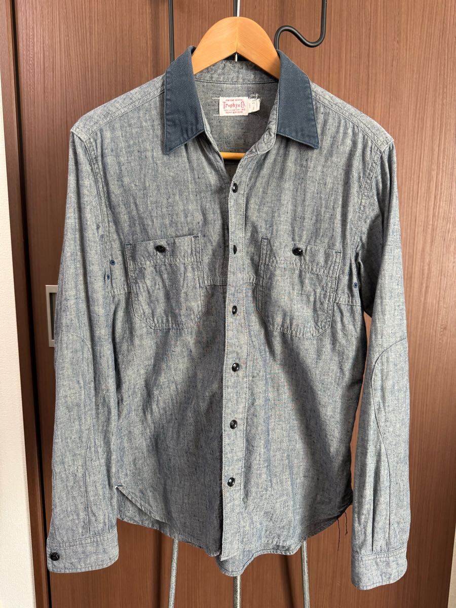 TROPHY CLOTHING長袖シャンブレーシャツ トロフィークロージング拍卖