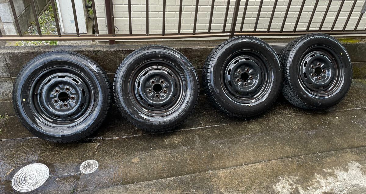 HR34 日産純正 ホイール スチールホイール 鉄ちん 15インチ 6J +40 114.3 5穴 21年製 ブリザック VRX2 4本 付き ER34 HC35 WHC34 S15 長穴拍卖