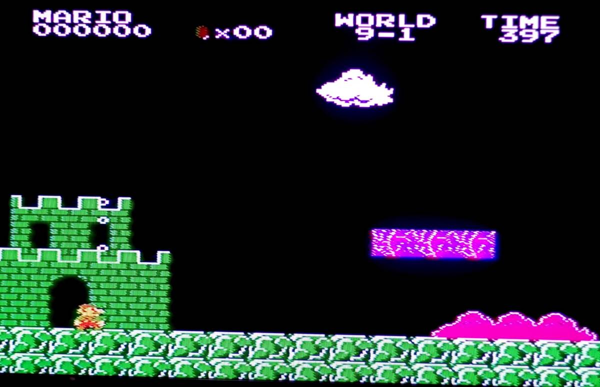 M12439【FC】起動OK!! 禁断のバグ技 スーパーマリオブラザーズ 【9-1】など256W出現SET エタノールで端子清掃済 動画あり ゆうメール150g拍卖