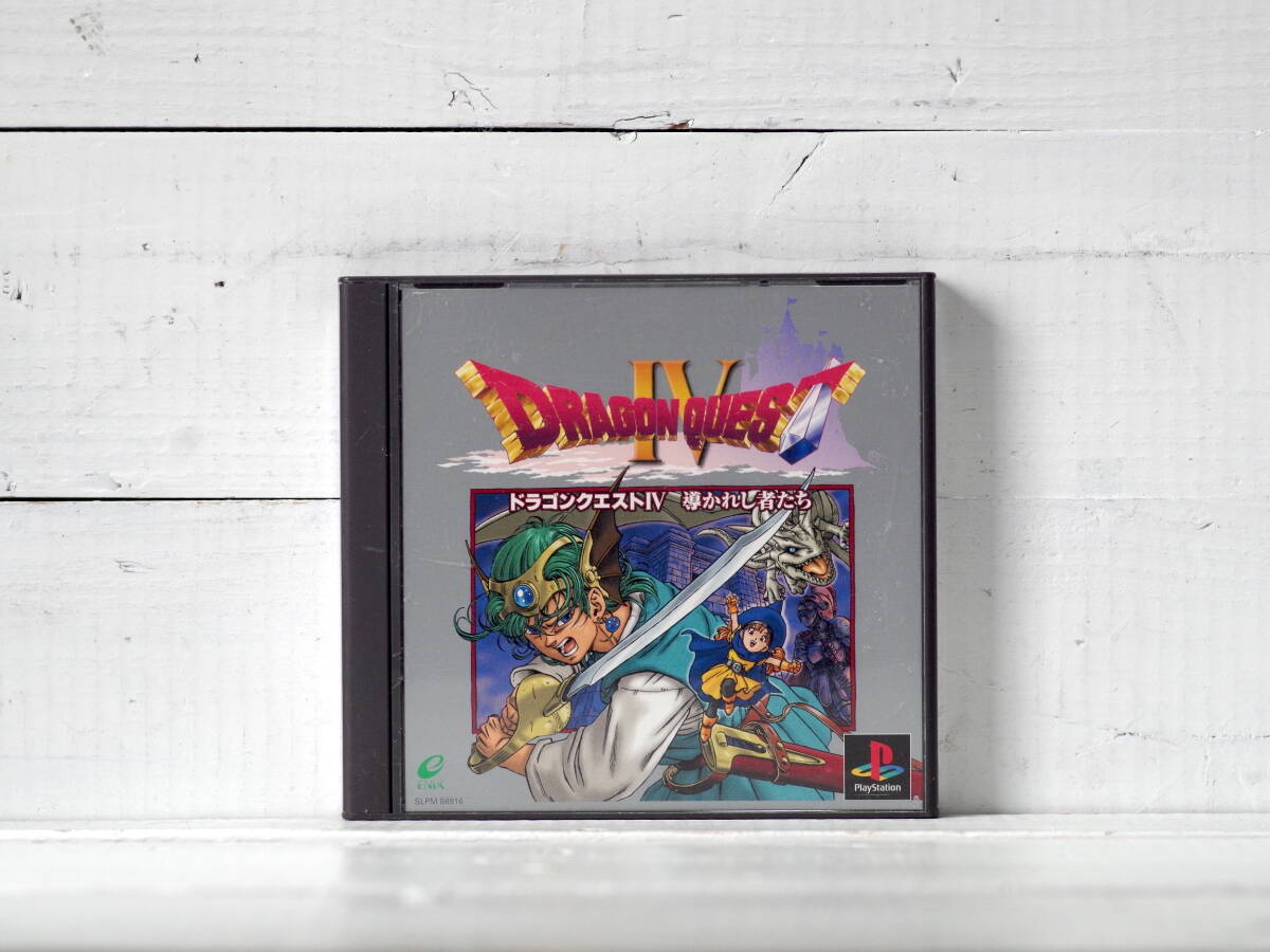 M12414【PS1】ハガキ付き 起動確認OK!! ドラゴンクエストⅣ 導かれし者たち 盤面小傷あり 説明書汚れありゆうメール250g拍卖
