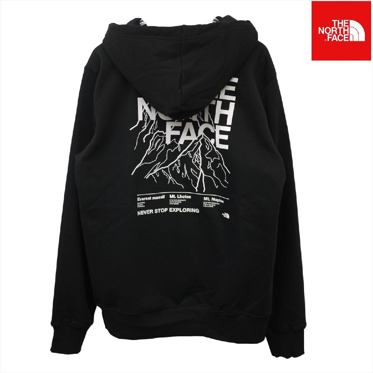 USモデル新品 ノースフェイス グラフィック ロゴ スウェット パーカー M ブラック 黒 プルオーバー THE NORTH FACE CIRCULARDESIGN /aa4拍卖