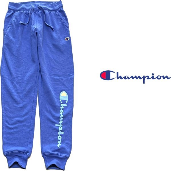1点物◆チャンピオン青紫ロゴ目玉スウェットパンツ古着メンズXSレディース/アメカジ90sストリート/スポーツ下トレーナー中古ブランド348709拍卖