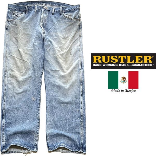 1点物◆メキシコ製ラングラー系ラスラー雰囲気系ジーンズ古着メンズ44XXLレディースOKアメカジ90sストリートUSAブランド中古デニム348820拍卖