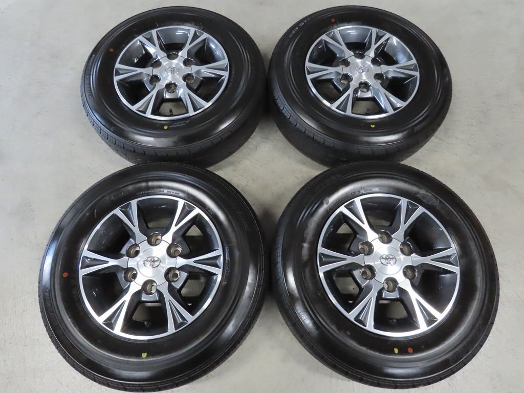 4本 トヨタ 200ハイエース 195/80R15 純正 TRH200 6J+35 PCD139.7 6穴 15インチ 美品 LTタイヤ RD-613 ブリヂストン 超バリ溝拍卖