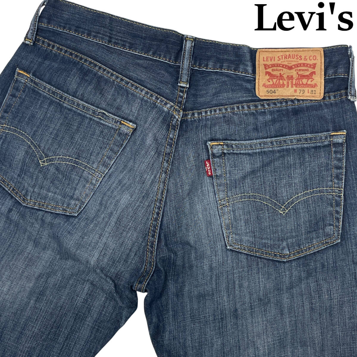 Levis リーバイス 504 W31 (約79cm W31相当) メキシコ製 紙パッチ ワイド ストレートデニム パンツ メンズ拍卖