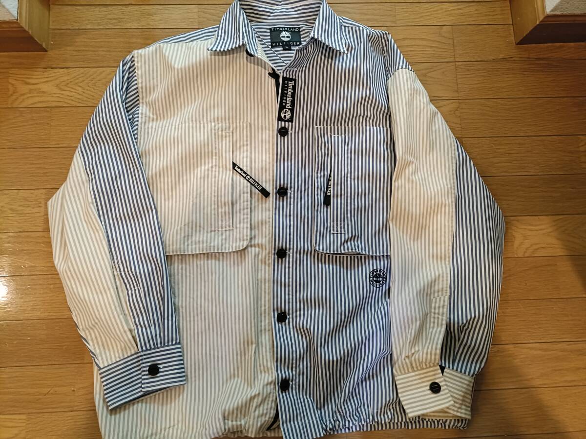 Timberland Hilfiger コラボ ストライプシャツジャケット XL ティンバーランド ヒルフィガー拍卖