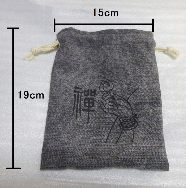 巾着袋 禪 禅 蓮 数珠袋 仏具入れ 小物入れ ねずみ色拍卖
