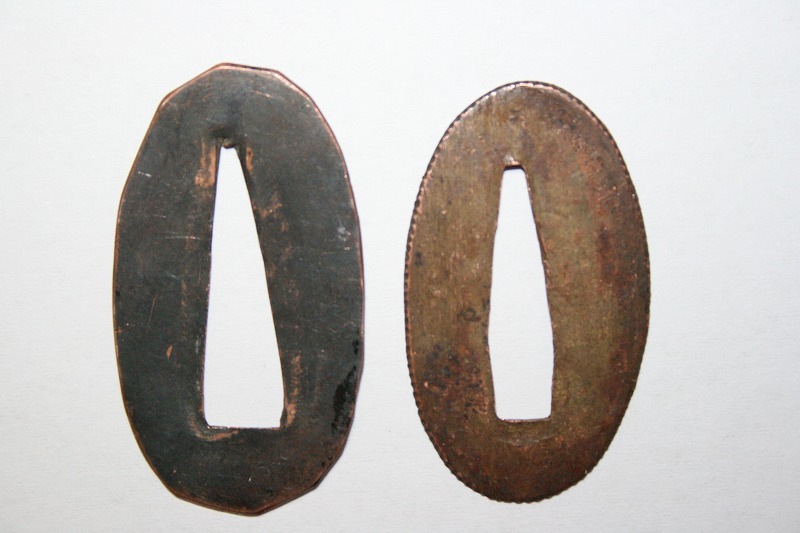 時代物本歌 銅地切羽2枚1組 Tー②拍卖