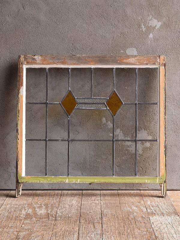 イギリス アンティーク ステンドグラス 幾何学 13042拍卖