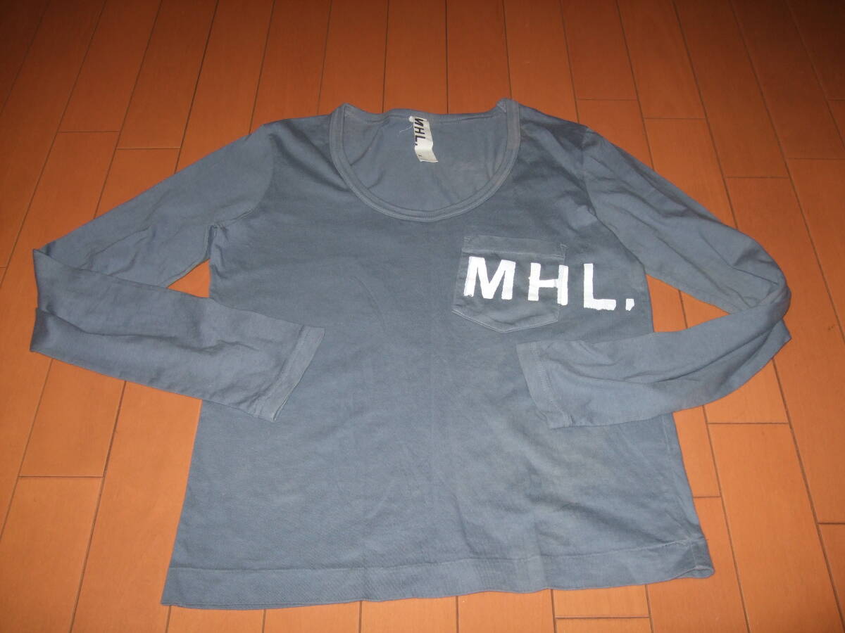 ユーズド送料込即決☆MHL ロゴデザインポケットカットソー☆サイズⅡ拍卖