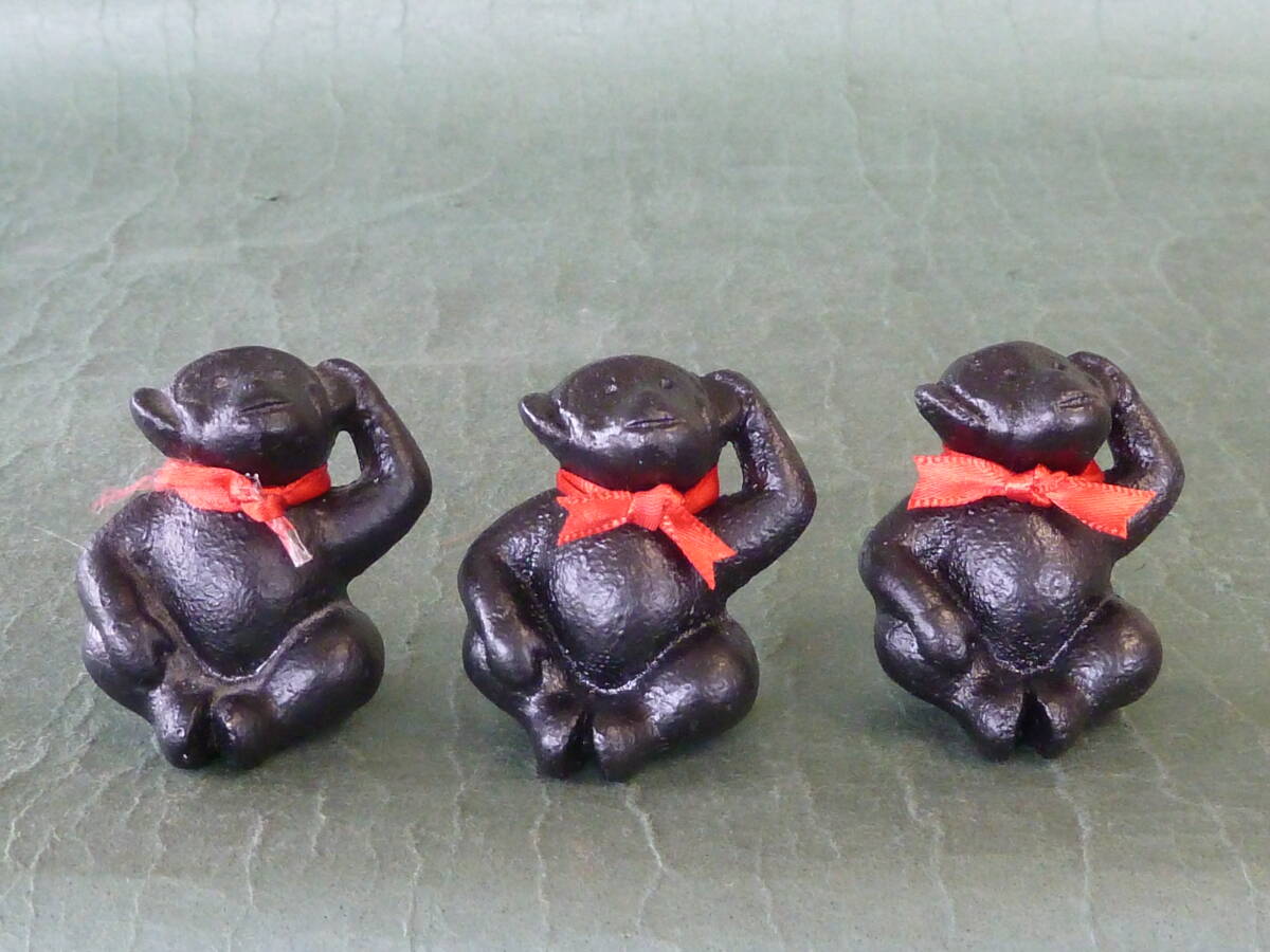 文鎮 干支文鎮 十二支文鎮 さる 猿 3個 十二支文鎮から3個選んでください 組み合わせ自由 鉄鋳物製 新品拍卖
