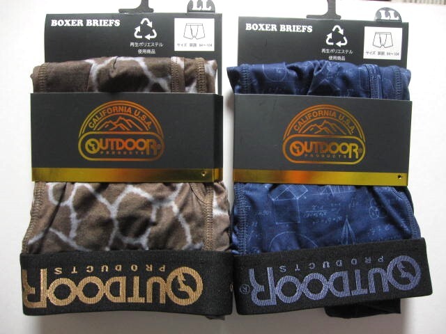 *送料無料*新品*LL*OUTDOOR*ボクサーブリーフ2枚②*前開き*再生ポリエステル使用*アウトドア*ボクサーパンツ*拍卖