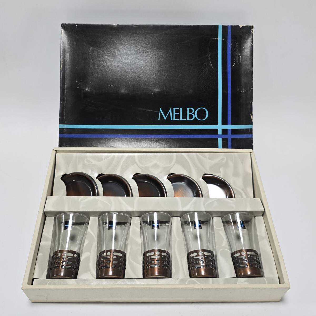 【61332K】 MELBO ビアグラス コースター 5客セット 経年保管品 現状品拍卖