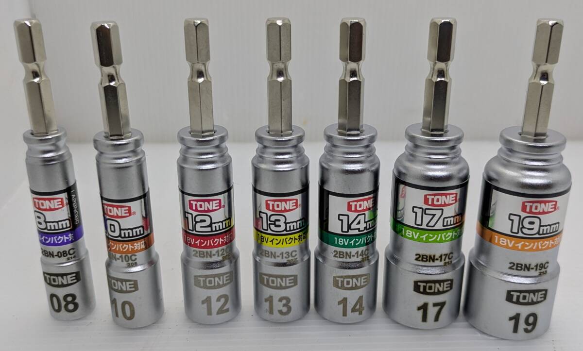 No.525●コンパクトソケット●TONE●未使用品●18Vインパクト対応●8/10/12/13/14/17/19mm●2BN-08C~2BN-19C●電動ドリル用●トネ拍卖