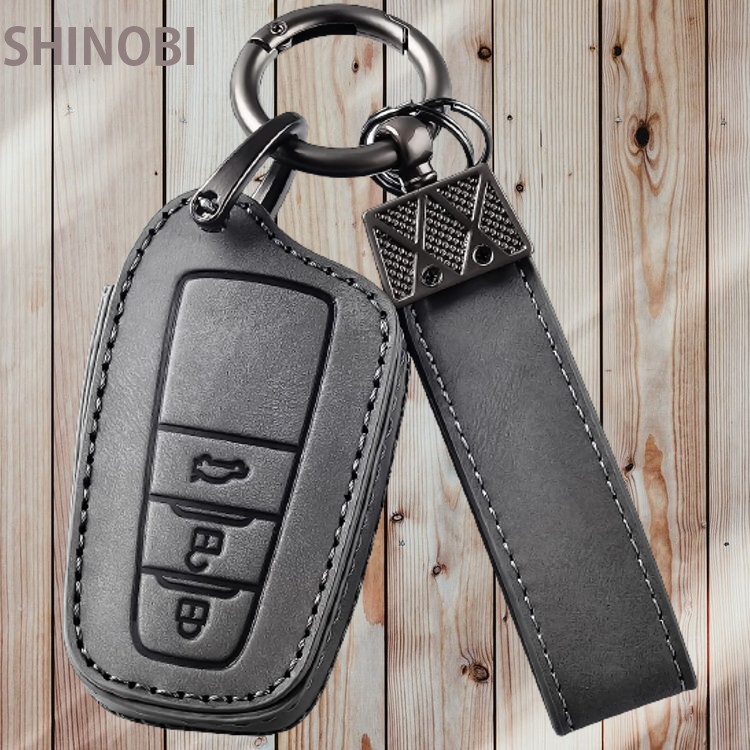 トヨタ車用 本革 スマートキーケース キーカバー 3ボタン カローラクロス / RAV4 / クラウン/カムリ/C-HR / プリウス50系 等 色:(グレー)拍卖