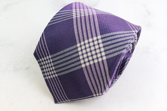 メーカーズシャツ鎌倉 ブランド ネクタイ チェック柄 シルク 日本製 PO メンズ パープル MAKER'S SHIRT KAMAKURA 鎌倉シャツ拍卖