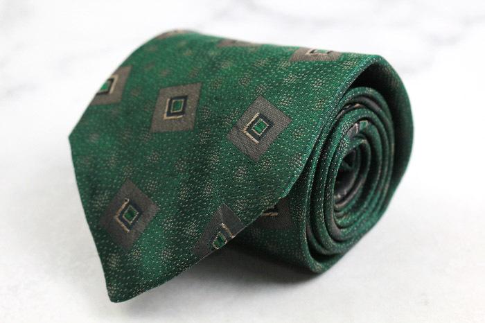 ジャンニ・ヴェルサーチ ブランド ネクタイ ドット 小紋柄 ドット柄 シルク 伊製 PO メンズ カーキ GIANNI VERSACE拍卖