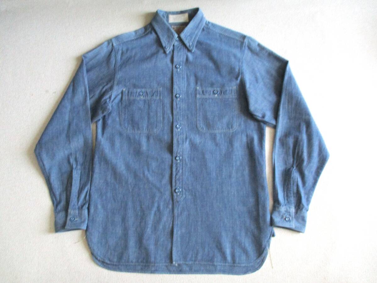 日本製★ S バズリクソン★ 長袖デニムワークBDシャツ★ FENNICA 東洋エンタープライズ シャンブレー拍卖