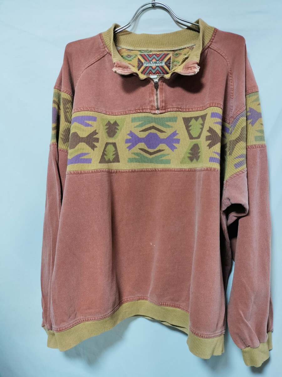 80s 90s ヴィンテージ トム・テイラー ネイティブ柄 スウェット トレーナー Lサイズ tom tailor sportswear拍卖