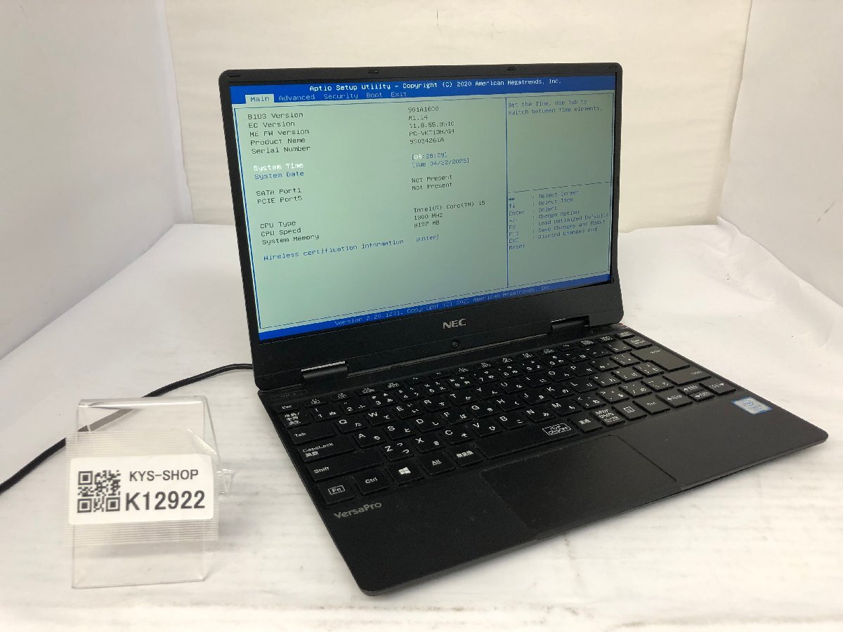 ジャンク/ NEC PC-VKT13HZG4 Intel Core i5-8200Y メモリ8.19GB ストレージ無し 【K12922】拍卖