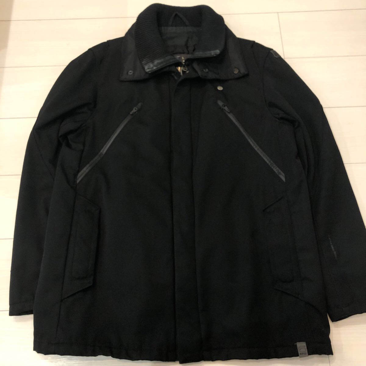 g-star ミリタリージャケット レイヤード ヘヴィウェイト 平成 グランジ アウター ブラック 黒 ブルゾン y2k archive 厚手 ナイロン 拍卖