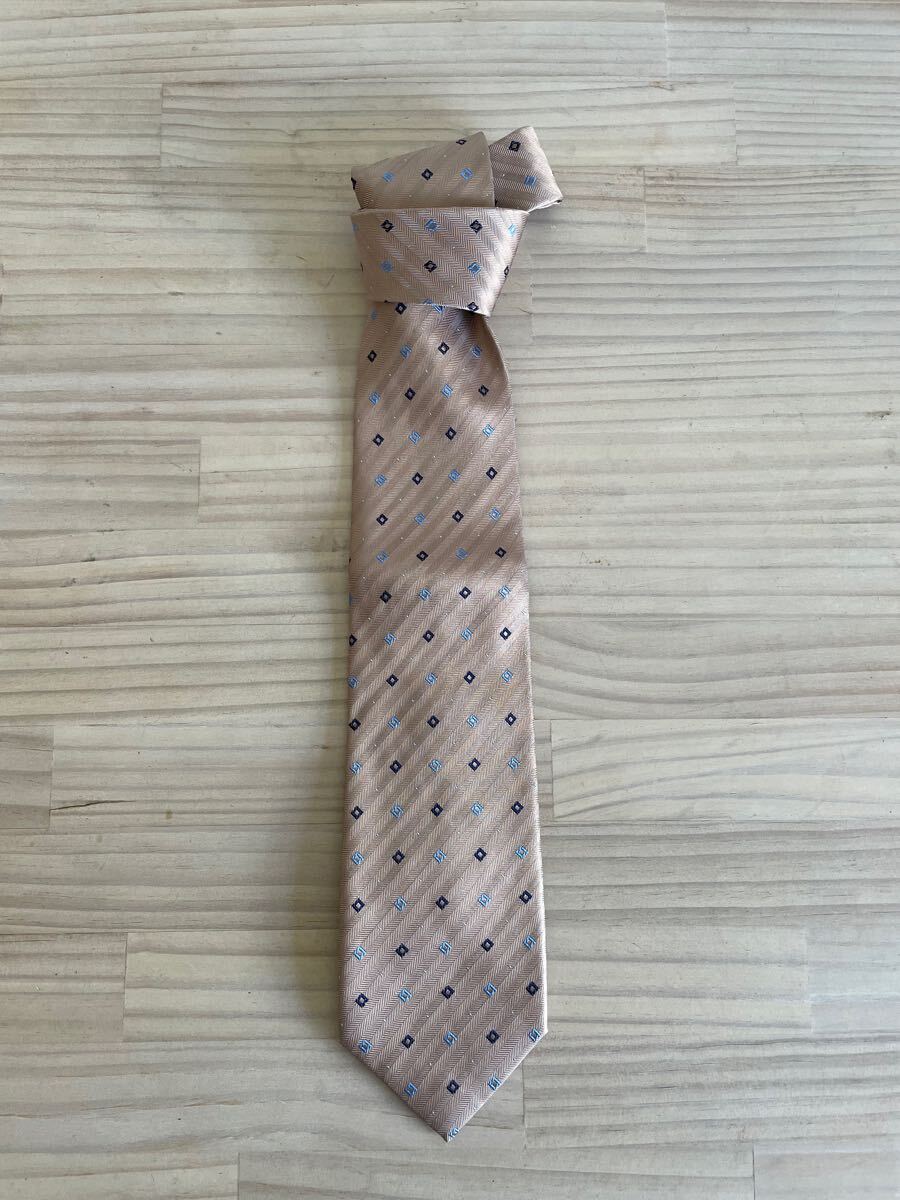 ネクタイ/レトロ/シルク/絹100%/ピンクベージュ/美品良品拍卖