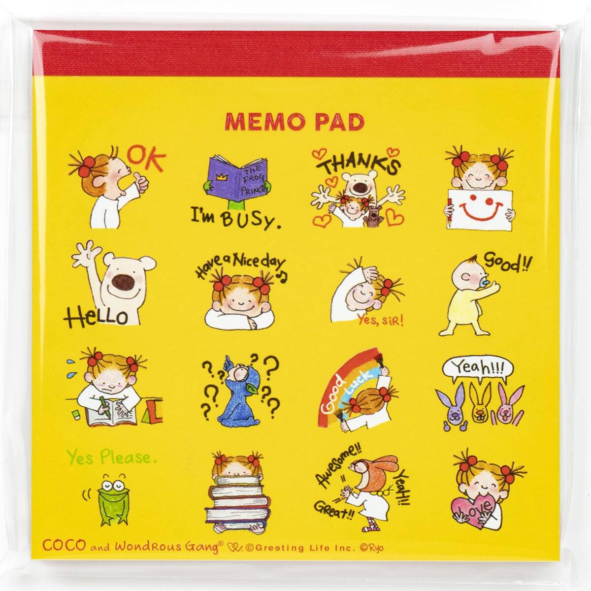 【在庫セール】ココちゃん グリーティングライフ スクエア メモ トーキングココ RYN-1037 イエロー拍卖