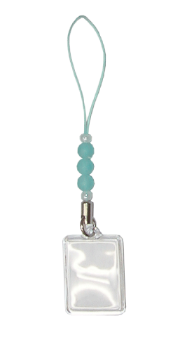 在庫限り ハメパチ 角型ビーズストラップ(ブルー)1個 処分価格 ④拍卖