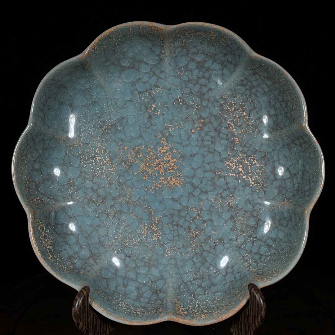 唐物 宋 汝窯 冰裂紋 花口洗 陶芸 磁器 古陶磁器 中国美術品 時代物 中国古玩 骨董品 D64拍卖