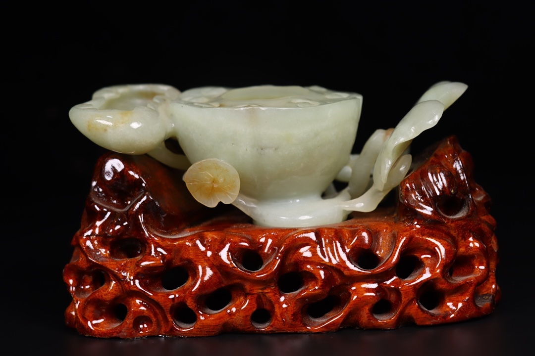 唐物 清 玉彫 和田玉 洗子 包漿厚重 中国美術品 時代物 D64拍卖