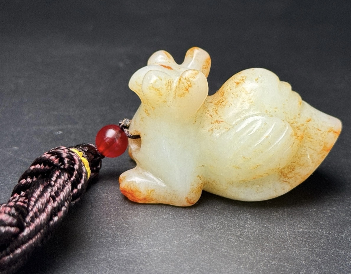 唐物 紅山文化 玉 富貴纏身 線條流暢 玉質温潤 包漿醇厚 極細工 古美術品 時代物 中国古玩 骨董品 D64拍卖