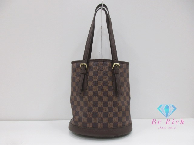 ルイ ヴィトン LOUIS VUITTON トートバッグ マレ N42240 ダミエ エベヌ PVC レザー ロゴ バケット バケツ型【中古】【送料無料】 bk9801拍卖