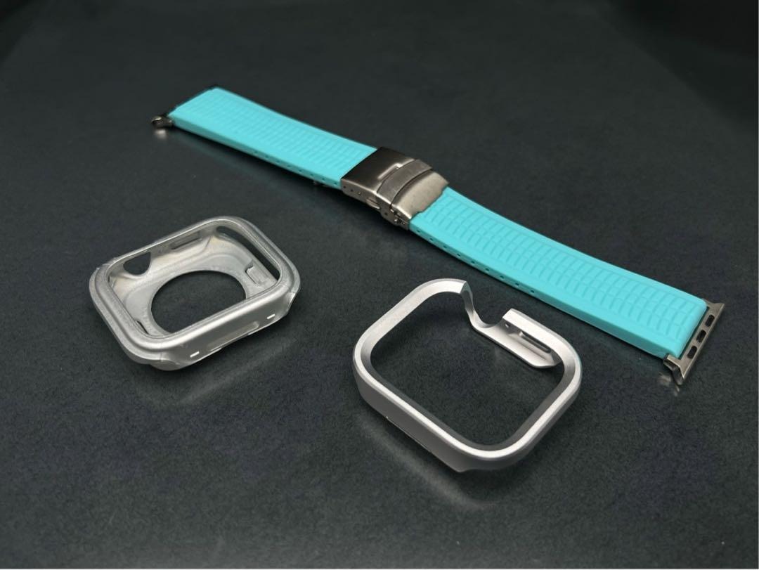Apple Watch アルミニウムケース ラバー ベルト アップルウォッチ 46mm 49mm 45mm 44mm 41mm 40mm ウルトラ拍卖