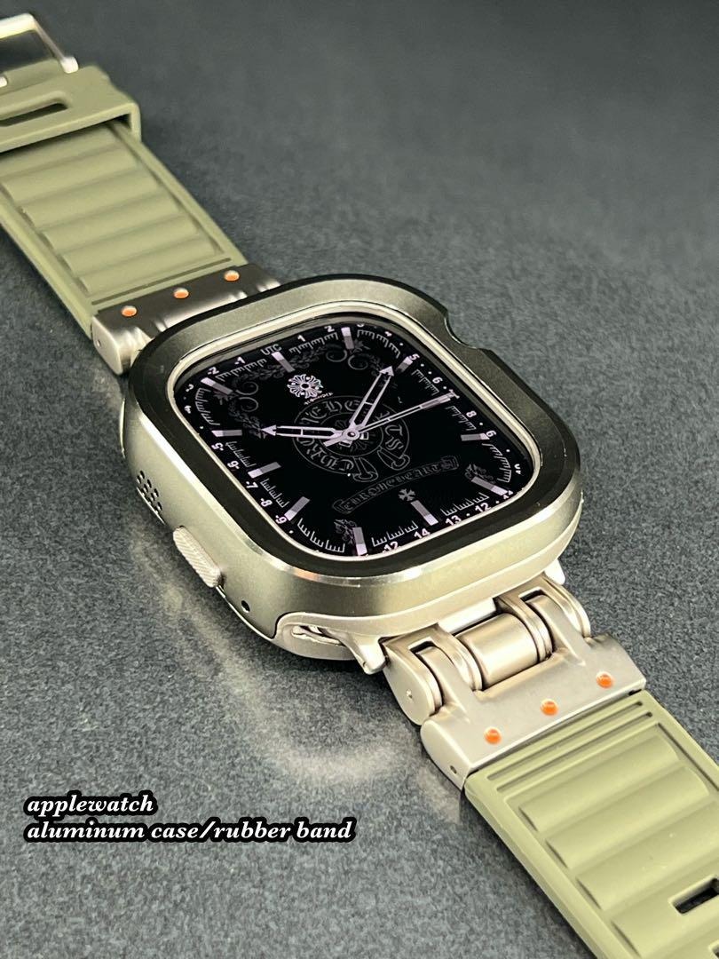 アルミニウムケース ラバーベルト アップルウォッチ 49mm 45mm 44mm applewatch ウルトラ 46mm シリーズ10拍卖