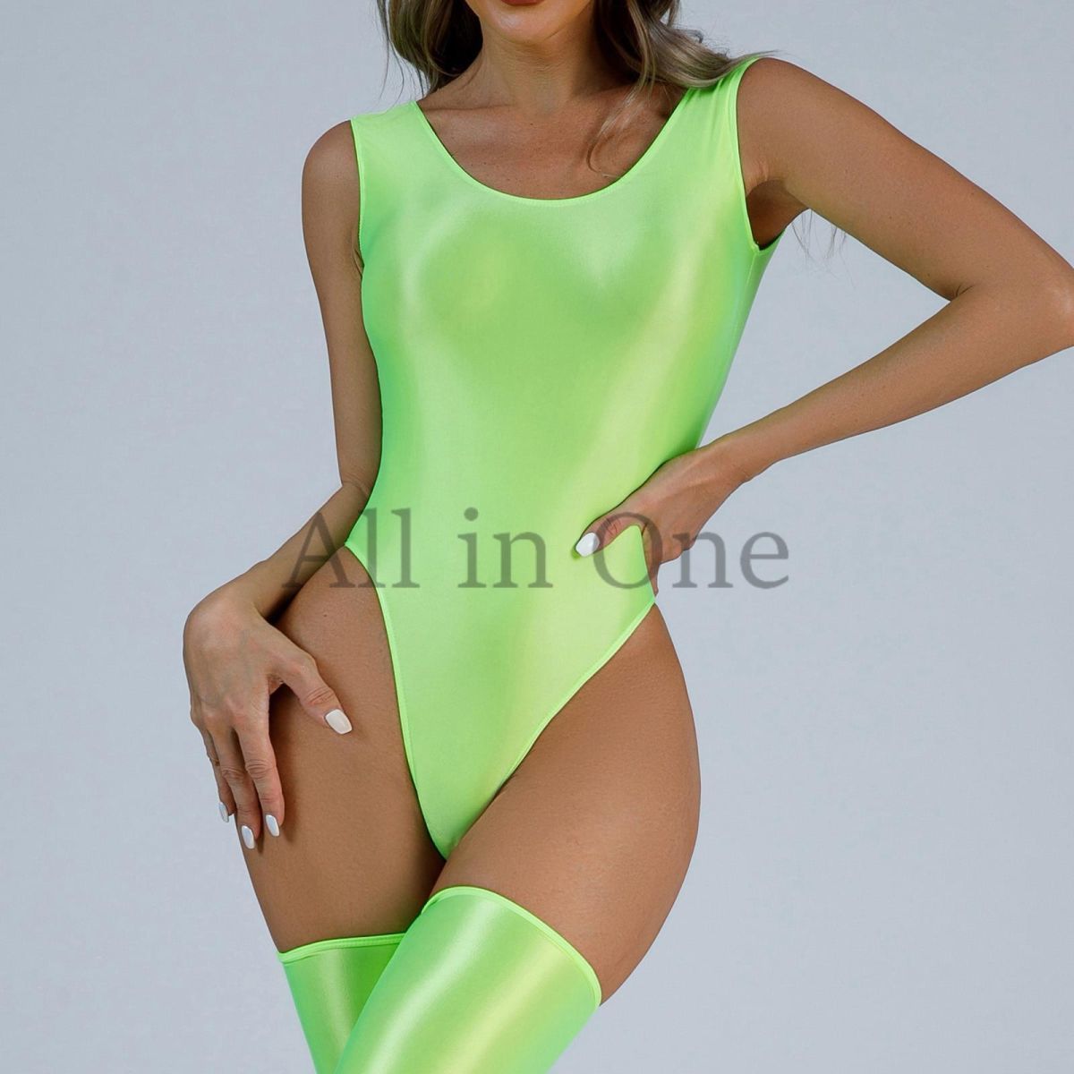 87-124-13 ツヤツヤ コスチューム レオタード フルバック【グリーン,Mサイズ】仮装 コスプレ 過激 セクシー ハイレグ レースクイーン.1拍卖