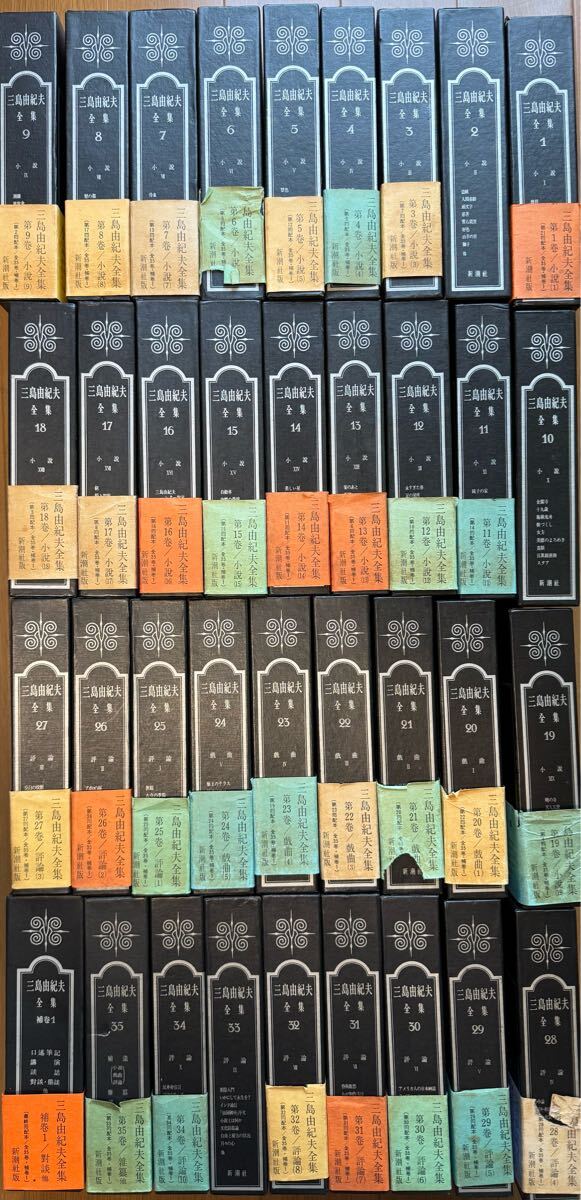 a0409-4.日本書 三島由紀夫全集 1〜35巻+補巻1 全36巻 揃い 新潮社 月報揃い 全巻セット 小説 文学 評論 戯曲拍卖