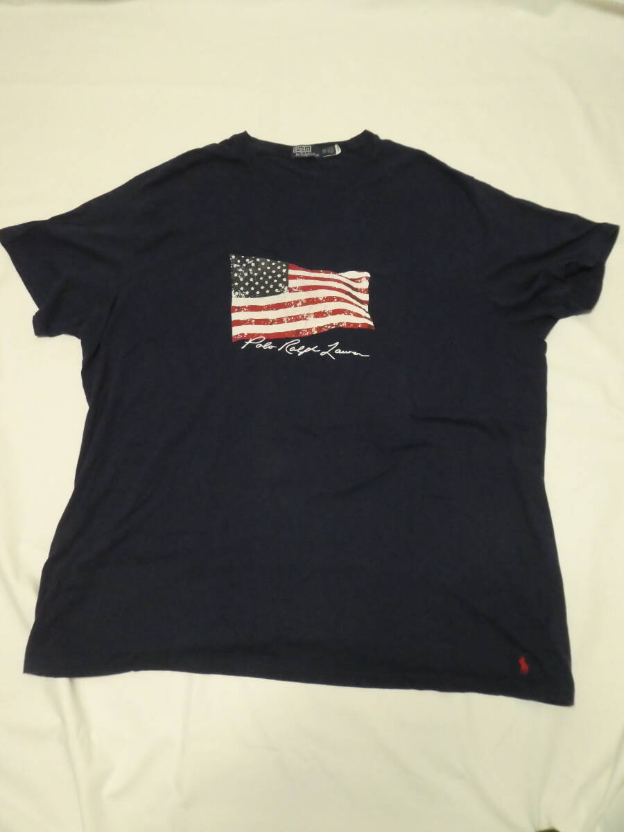 POLO by RALPH LAUREN ポロバイラルフローレン 星条旗Tシャツ ネイビー 2XB ビッグシルエット ビッグサイズ 拍卖
