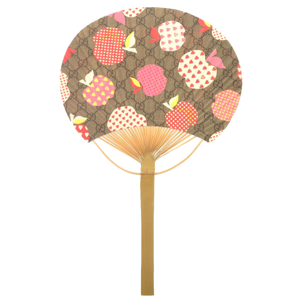 グッチ アップル ハート GG うちわ ベージュ 0772 GUCCI拍卖