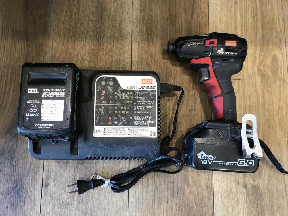 008●おすすめ商品●MAX インパクトドライバー PJ-SD102 バッテリー2個、充電器拍卖