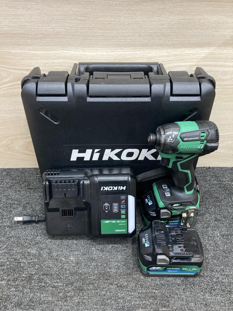 011◎おすすめ品◎HiKOKI ハイコーキ 36Vコードレスインパクトドライバ WH36DC(2XPSZ) バッテリー(BSL36A18BX)×2 充電器拍卖