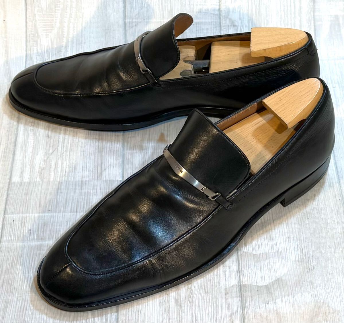 BALLY バリー◆26cm 7.5◆Uチップ ビットローファー スリッポン 革靴 本革 レザーローファー ビジネスシューズ ドレスシューズ スイス製 黒拍卖