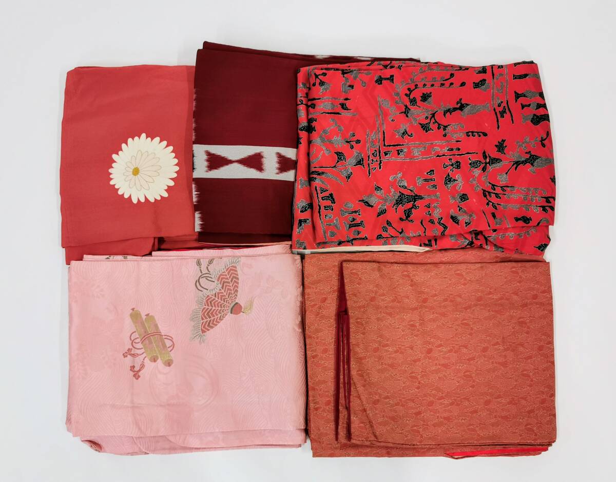 3000円スタート★着物 まとめて 5点 暖色系 リユース ミックス★375拍卖