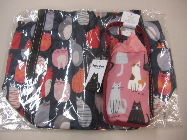 猫柄 ボトルケース & バッグ 2点セット拍卖